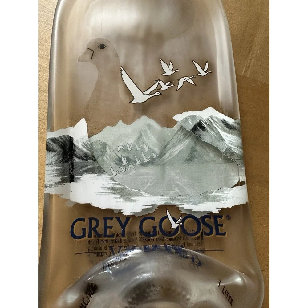 Kiln Fired Flat 1 liter Grey Goose Bottle Cheese  Charcuterie Tray With‎ Knife
